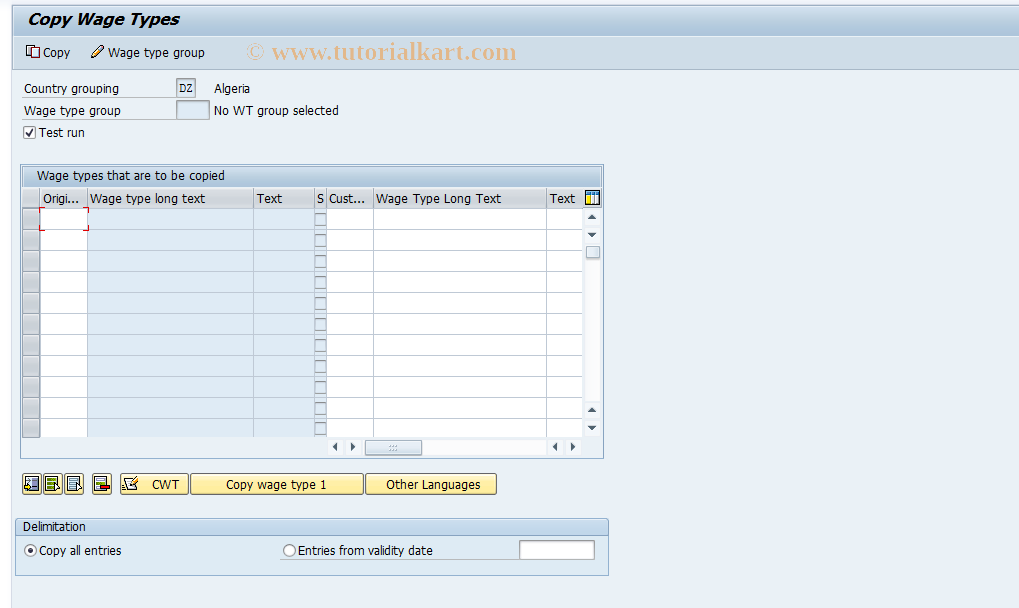 SAP TCode S_AHR_61011287 - IMG Activity: OHIARIG014