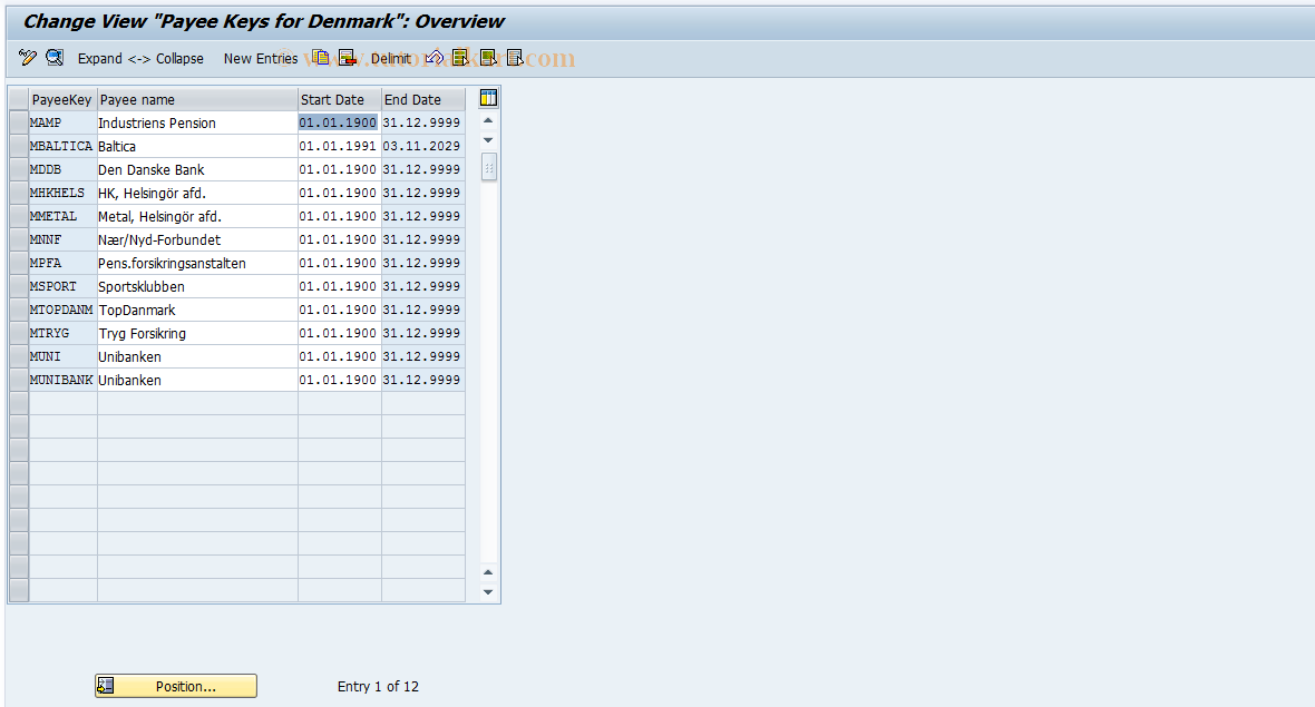 SAP TCode S_AHR_61011295 - IMG Activity: OHIMGARREC