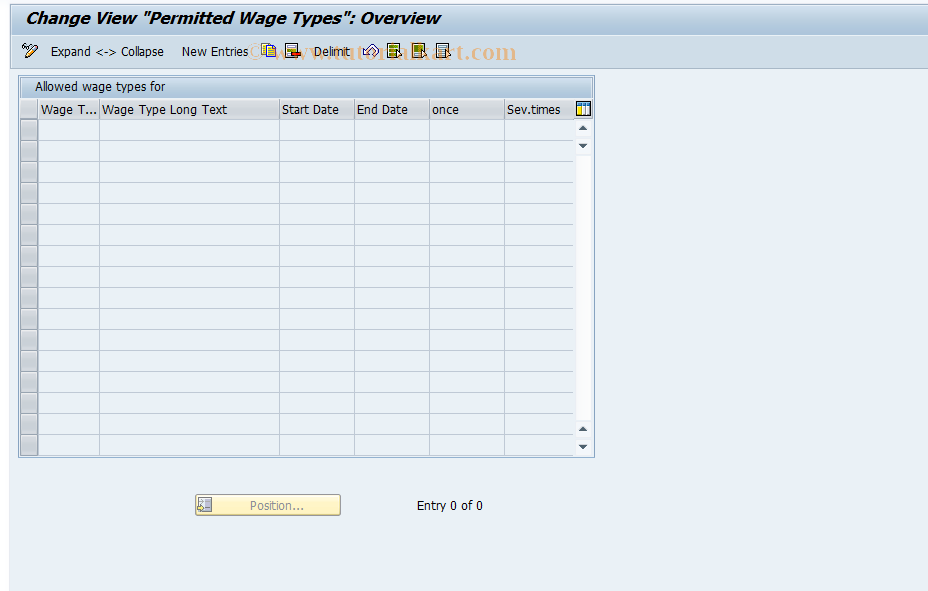 SAP TCode S_AHR_61011310 - IMG Activity: OHIRAW020