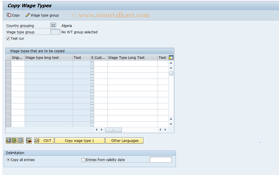 SAP TCode S_AHR_61011316 - IMG Activity: OHIRAW011