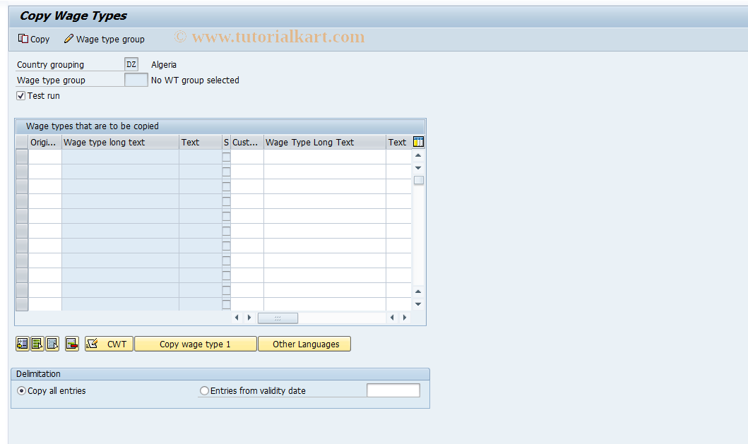 SAP TCode S_AHR_61011329 - IMG Activity: OHICPK002