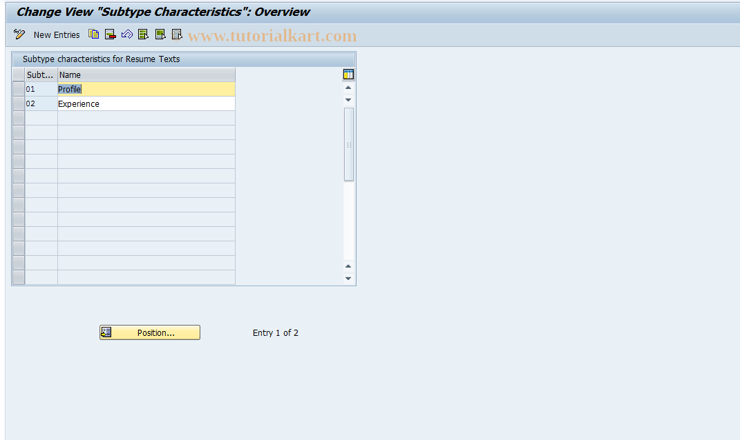 SAP TCode S_AHR_61011358 - IMG Activity: OHIRRT001