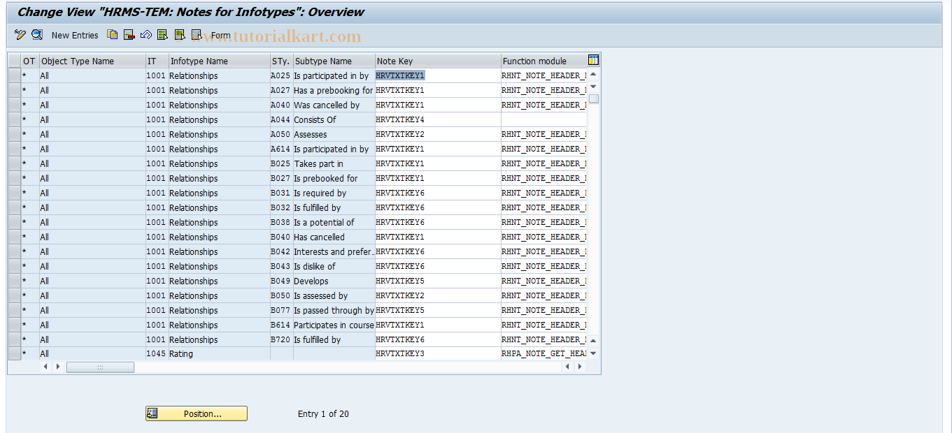 SAP TCode S_AHR_61011903 - IMG Activity: SIMG_OHP3NF