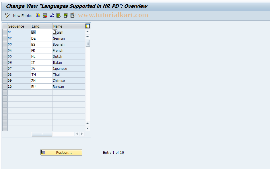 SAP TCode S_AHR_61011905 - IMG Activity: SIMG_OHP3OOLG