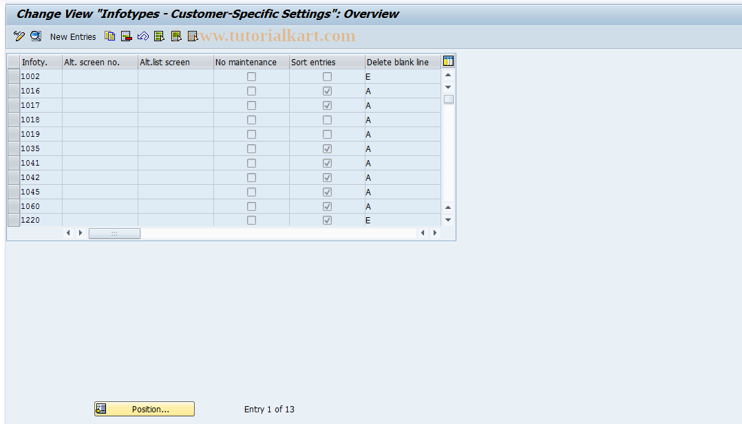 SAP TCode S_AHR_61011929 - IMG Activity: SIMG_OHP3CD