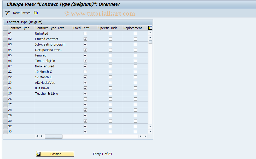 SAP TCode S_AHR_61013389 - IMG Activity: OHABBIL02