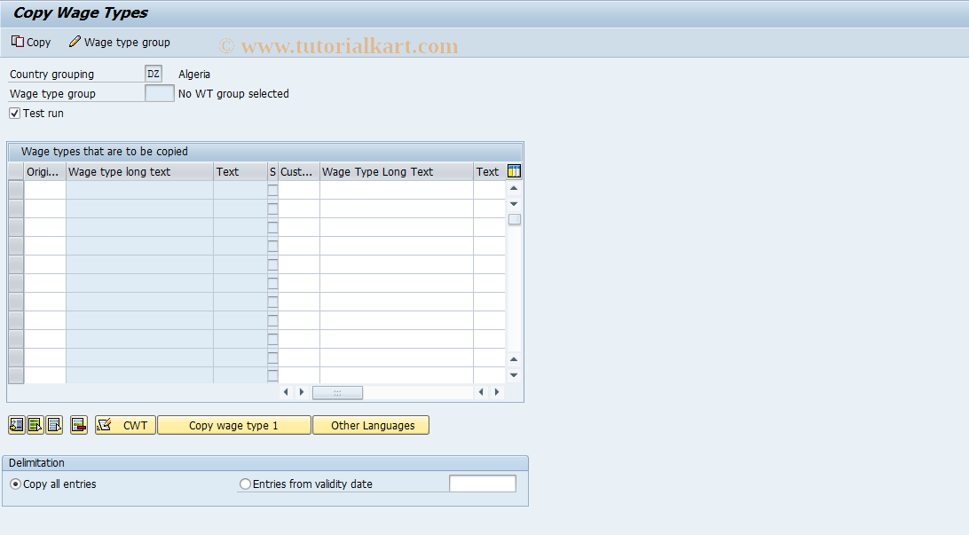 SAP TCode S_AHR_61014109 - IMG Activity: OHANAR01