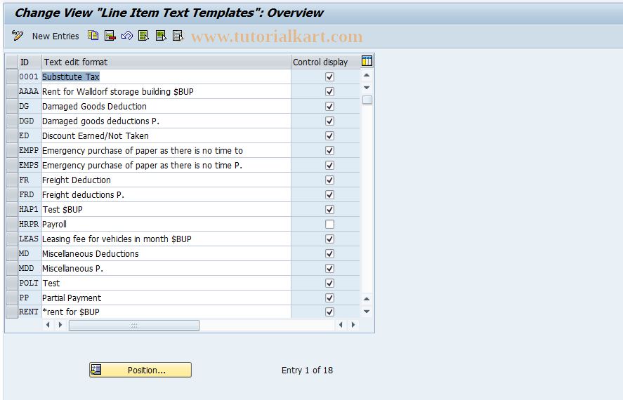 SAP TCode S_AHR_61014216 - IMG Activity: OHANL_RI070