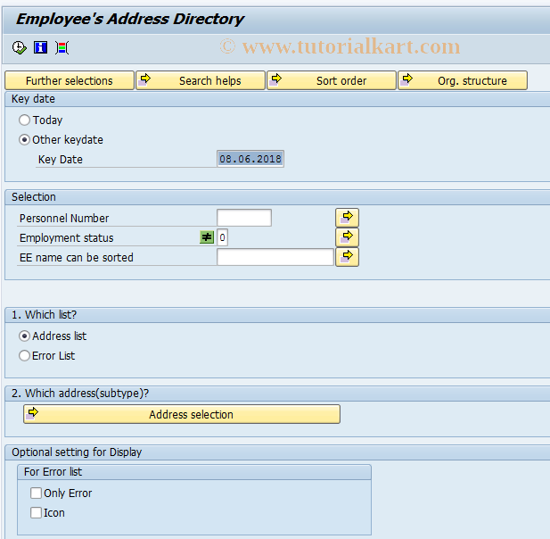 SAP TCode S_AHR_61015472 - address_list_of _employee