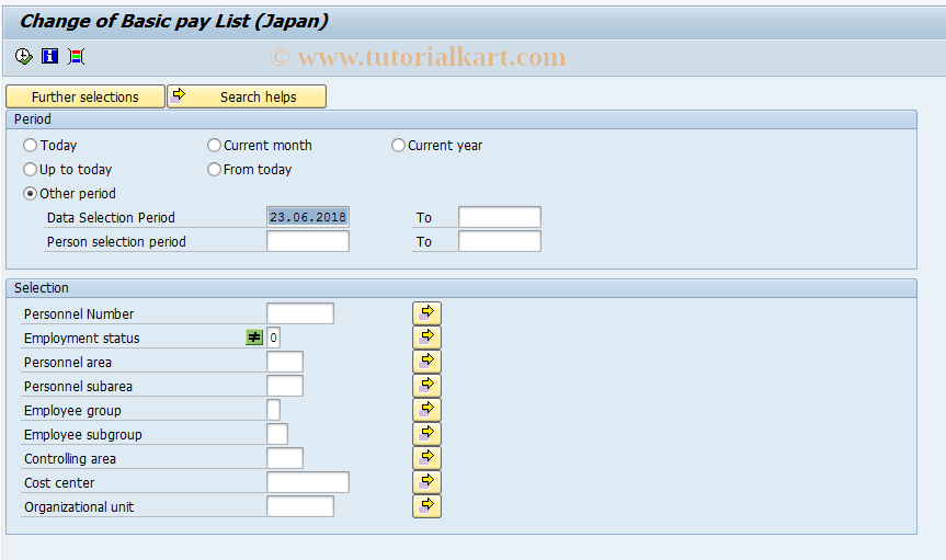 SAP TCode S_AHR_61015477 - Change of Basic Pay List (Japan)