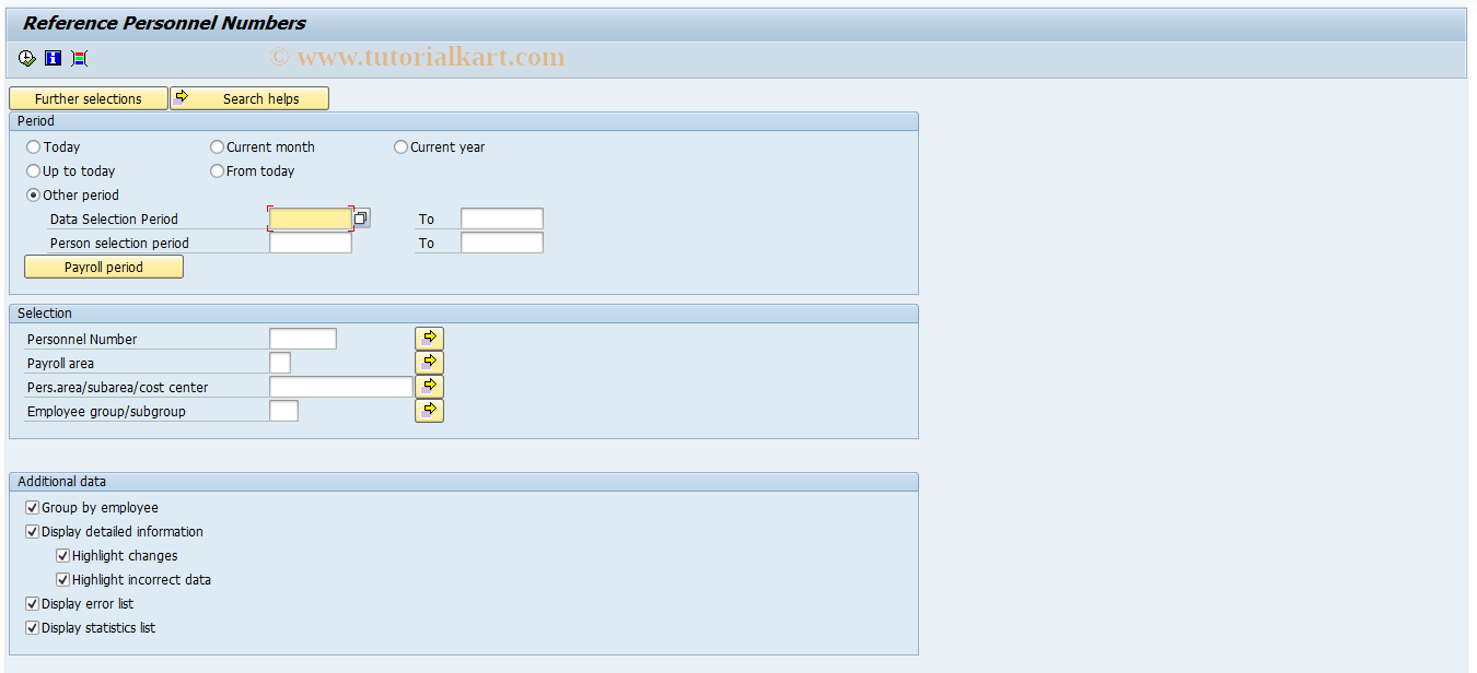 SAP TCode S_AHR_61015493 - Reference Personnel Numbers