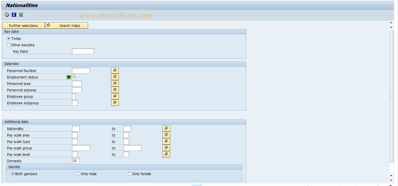 SAP TCode S_AHR_61015498 - Nationalities