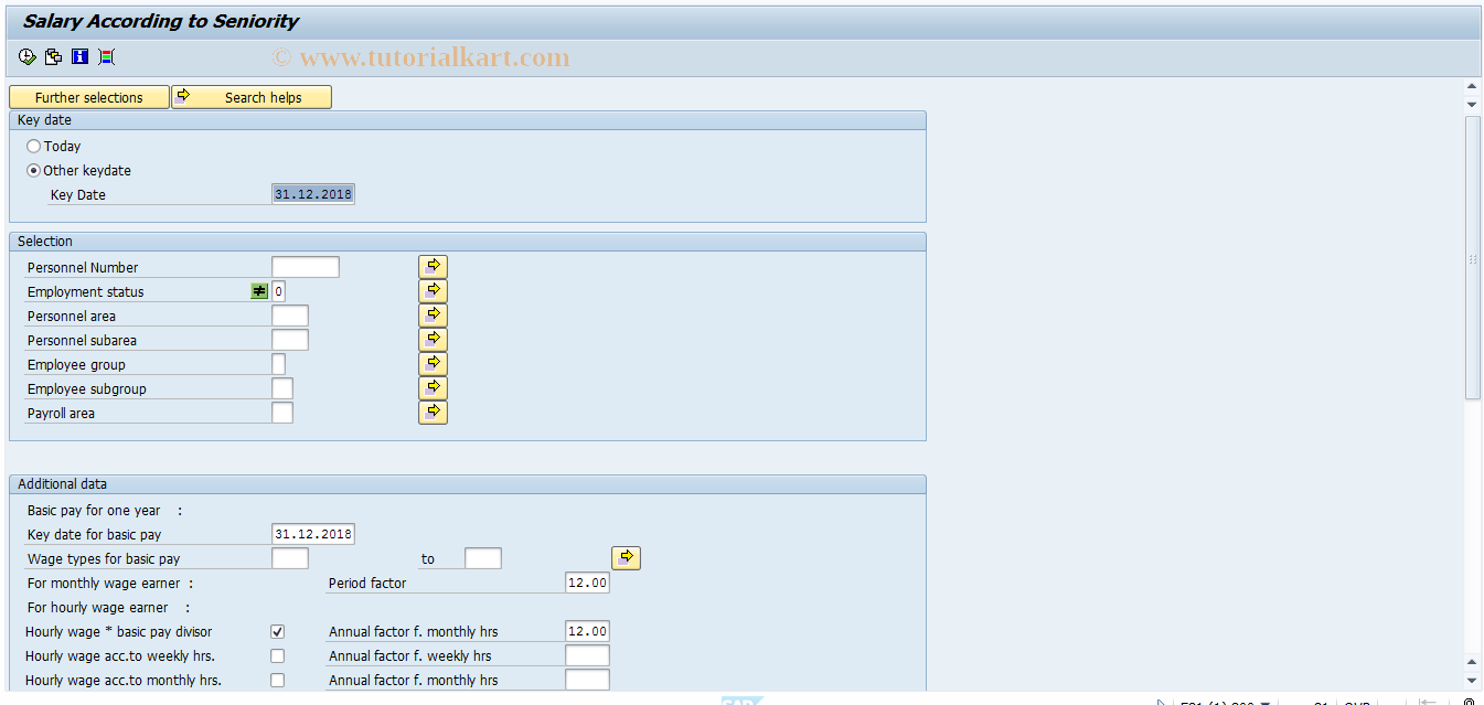 SAP TCode S_AHR_61015500 - Salary According to Seniority