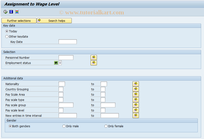 SAP TCode S_AHR_61015502 - Assignment to Wage Level