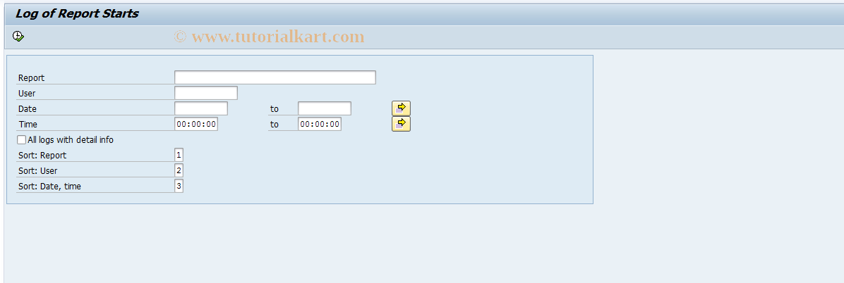 SAP TCode S_AHR_61015506 - Log of Report Starts