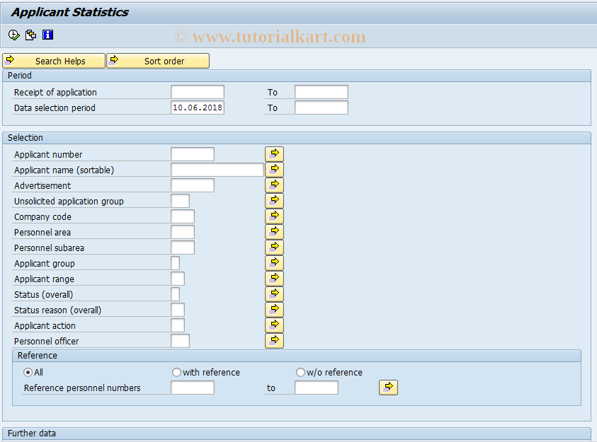 SAP TCode S_AHR_61015513 - Applicant Statistics