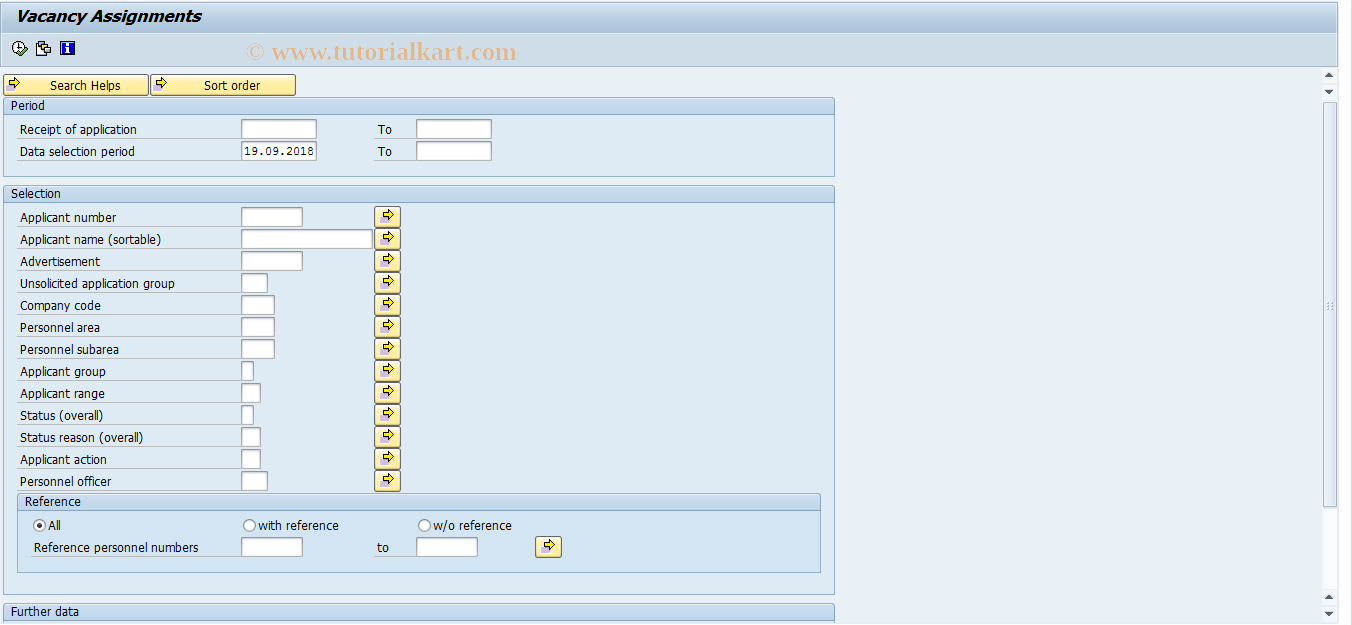 SAP TCode S_AHR_61015515 - Vacancy Assignments