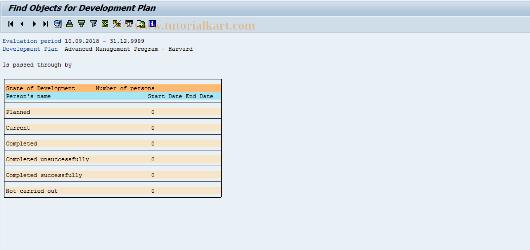 SAP TCode S_AHR_61015522 - Persons Developed by Dev. Plan