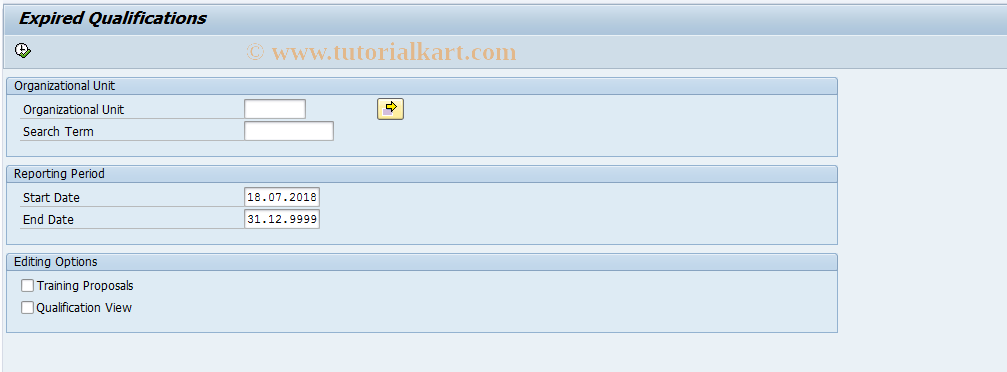 SAP TCode S_AHR_61015536 - Expired Qualifications