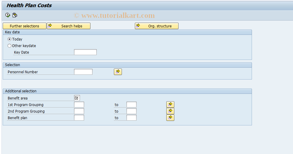 SAP TCode S_AHR_61015545 - Health Plan Premiums