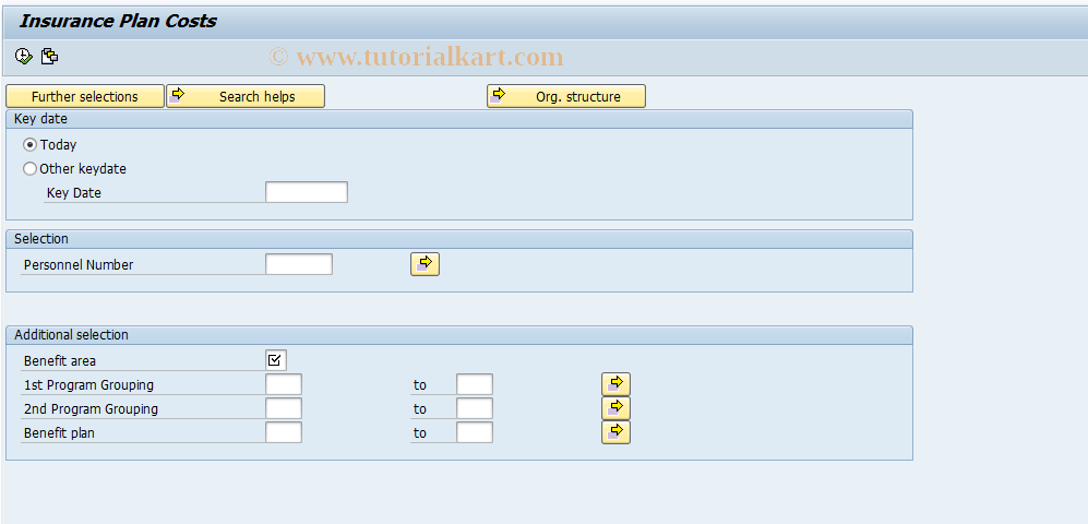 SAP TCode S_AHR_61015546 - Insurance Plan Premiums