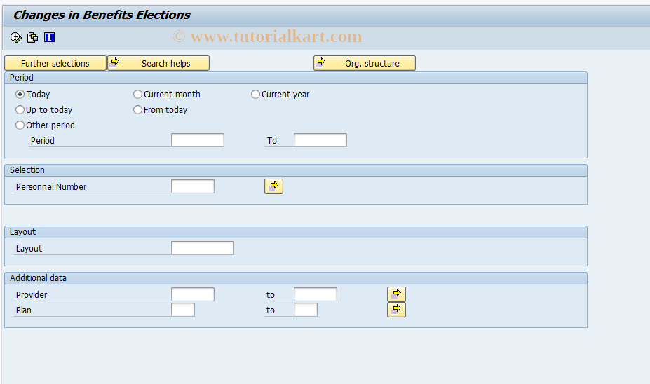 SAP TCode S_AHR_61015549 - Changes in Benefits Elections