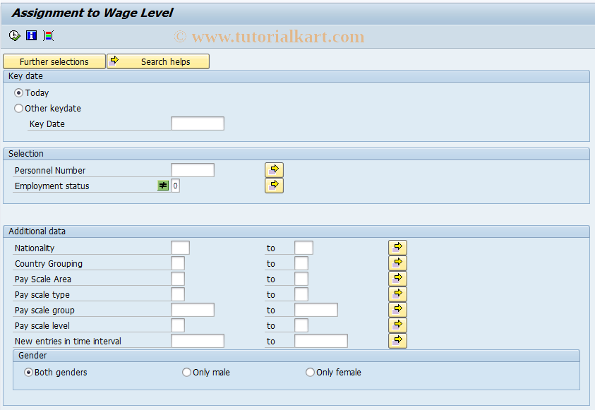 SAP TCode S_AHR_61015555 - Assignment to Wage Level