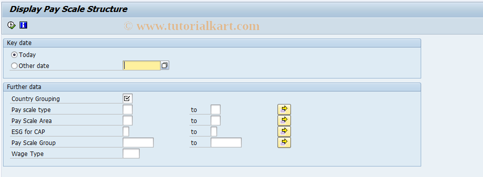 SAP TCode S_AHR_61015556 - Display Pay Scale Groups