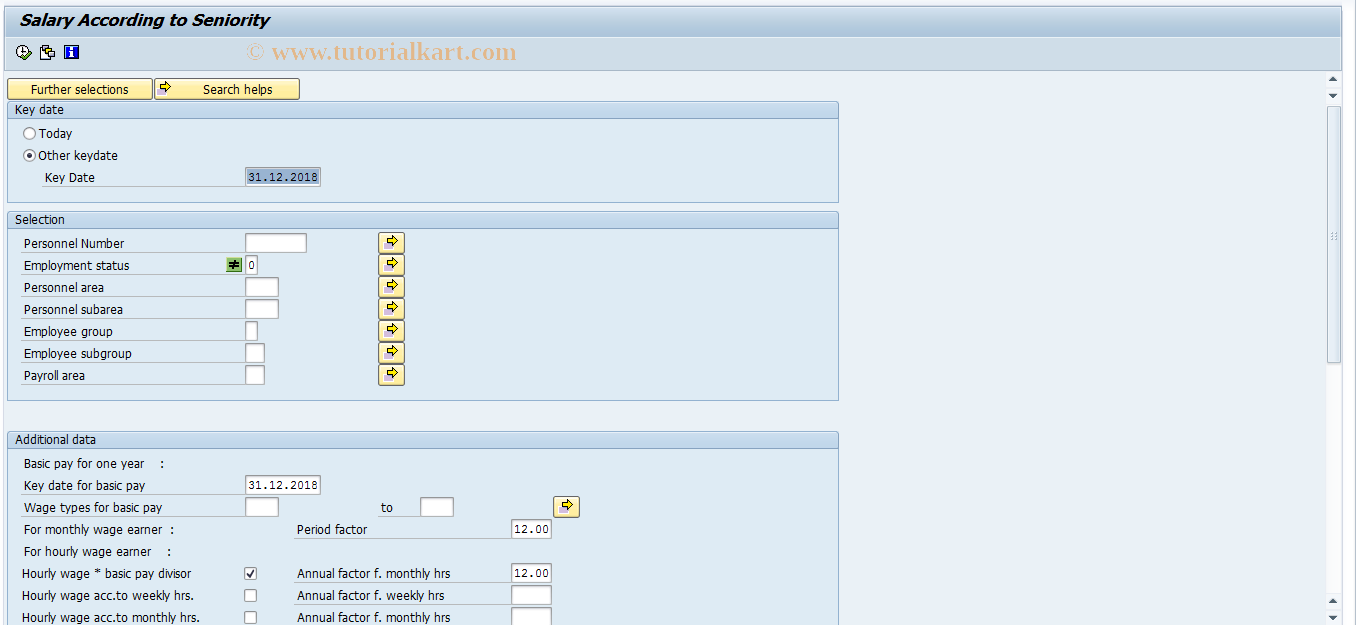 SAP TCode S_AHR_61015557 - Salary According to Seniority