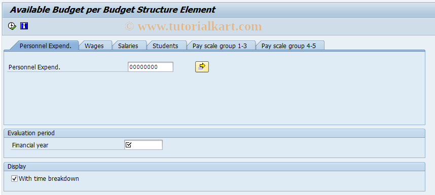 SAP TCode S_AHR_61015562 - Available Budget Per BS Element