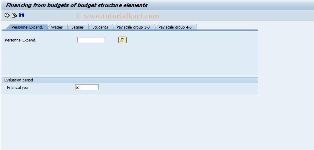 SAP TCode S_AHR_61015564 - Financing from BS Element Budgets