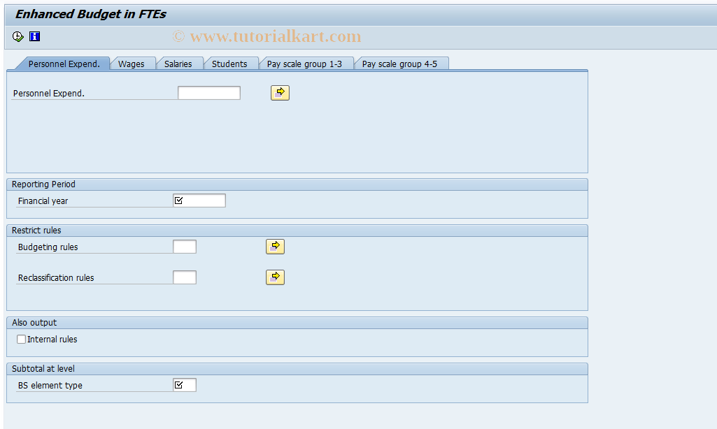 SAP TCode S_AHR_61015566 - Enhanced Budget in FTEs