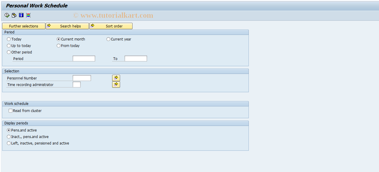 SAP TCode S_AHR_61015578 - Personal Work Schedule