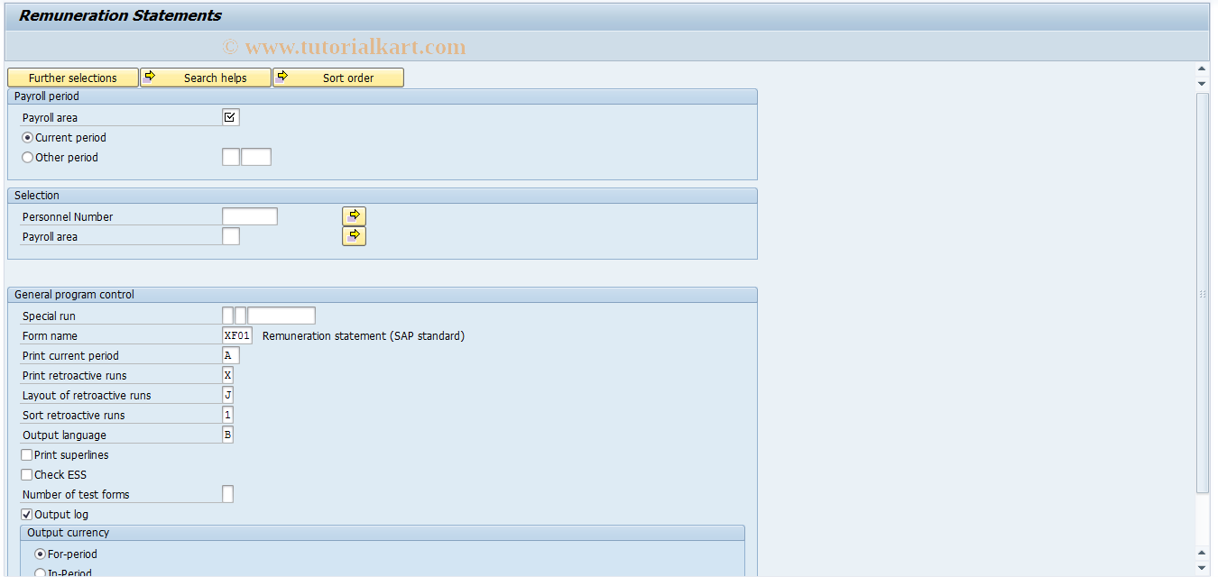 SAP TCode S_AHR_61015606 - Remuneration Statements