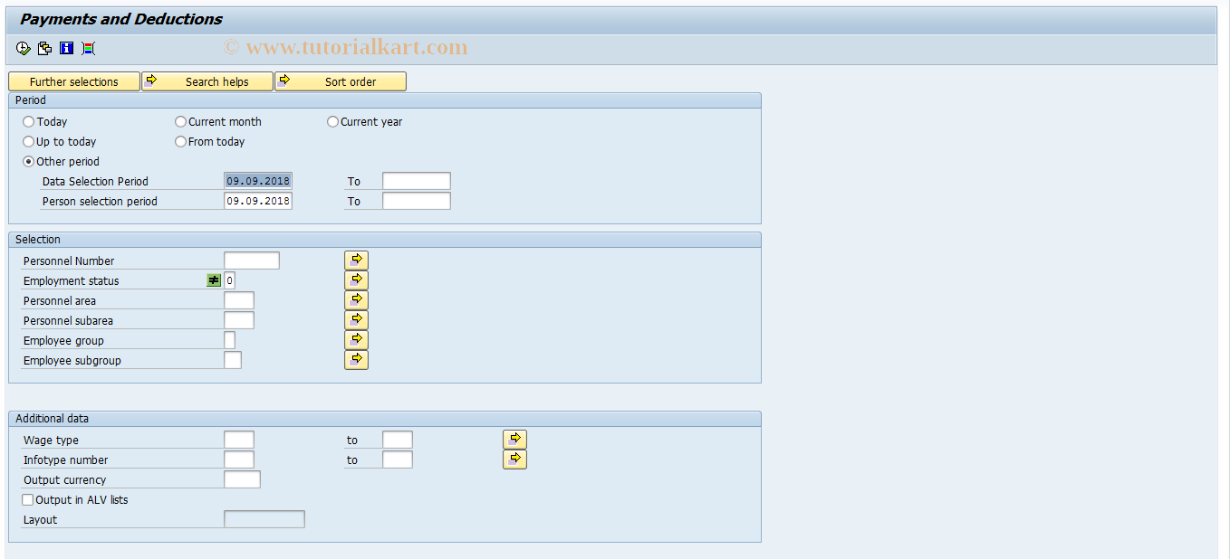 SAP TCode S_AHR_61015608 - Payments and Deductions