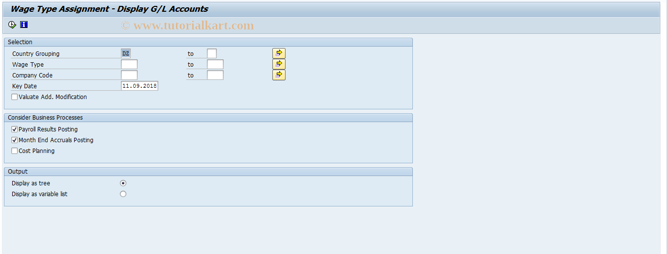 SAP TCode S_AHR_61015613 - Posting to Accounting: Wage Type