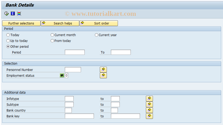 SAP TCode S_AHR_61015631 - Bank Details