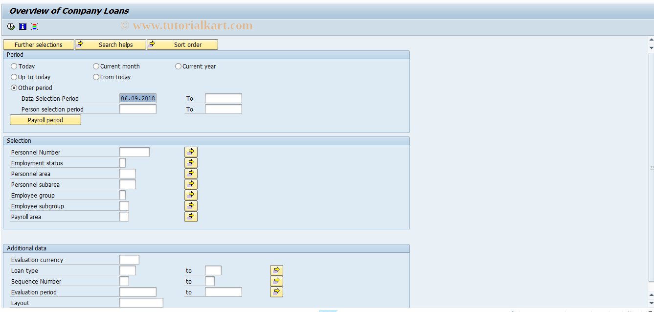 SAP TCode S_AHR_61015638 - Overview of Company Loans