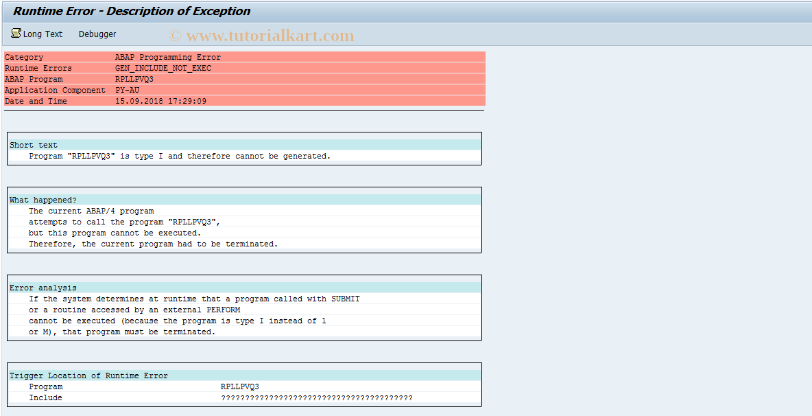 SAP TCode S_AHR_61015667 - RPLLPVQ3