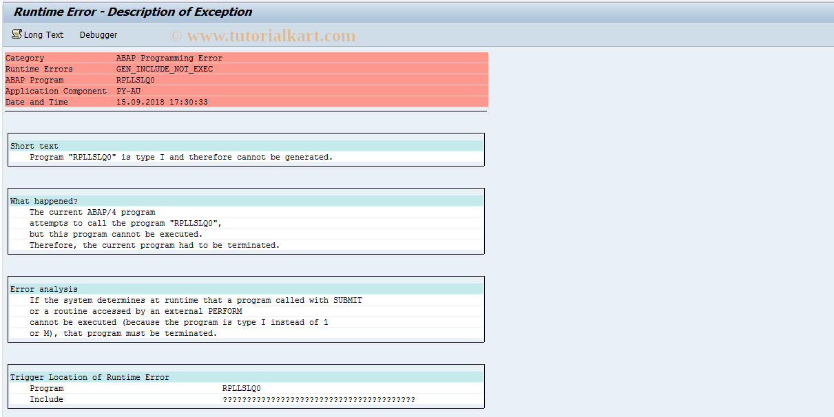 SAP TCode S_AHR_61015669 - RPLLSLQ0