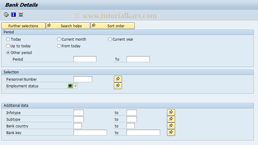 SAP TCode S_AHR_61015672 - Bank Details