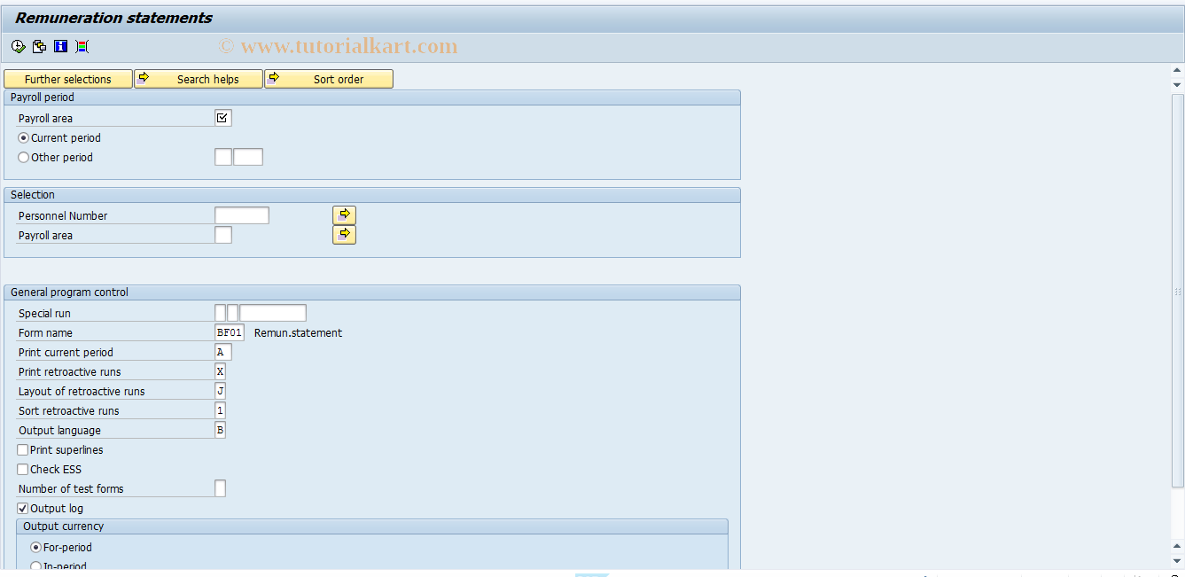 SAP TCode S_AHR_61015675 - Remuneration Statements