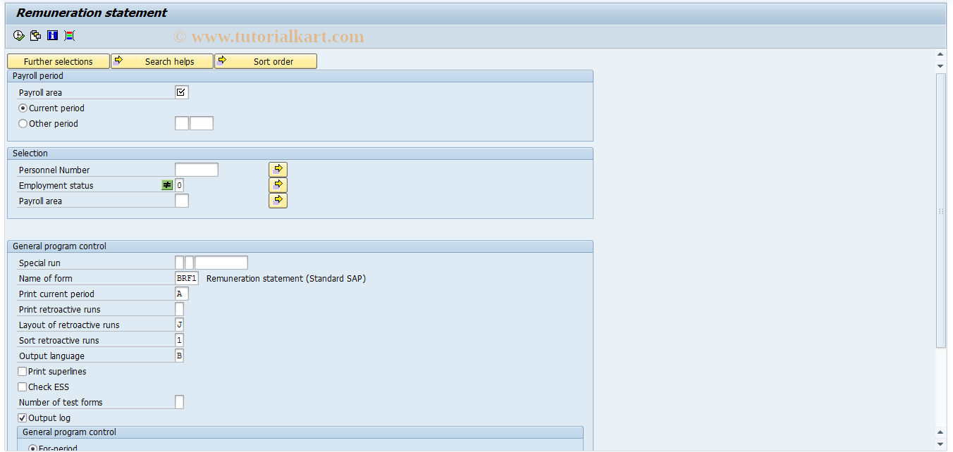 SAP TCode S_AHR_61015685 - Remuneration Statements