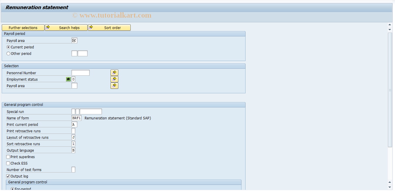 SAP TCode S_AHR_61015686 - Remuneration Statements