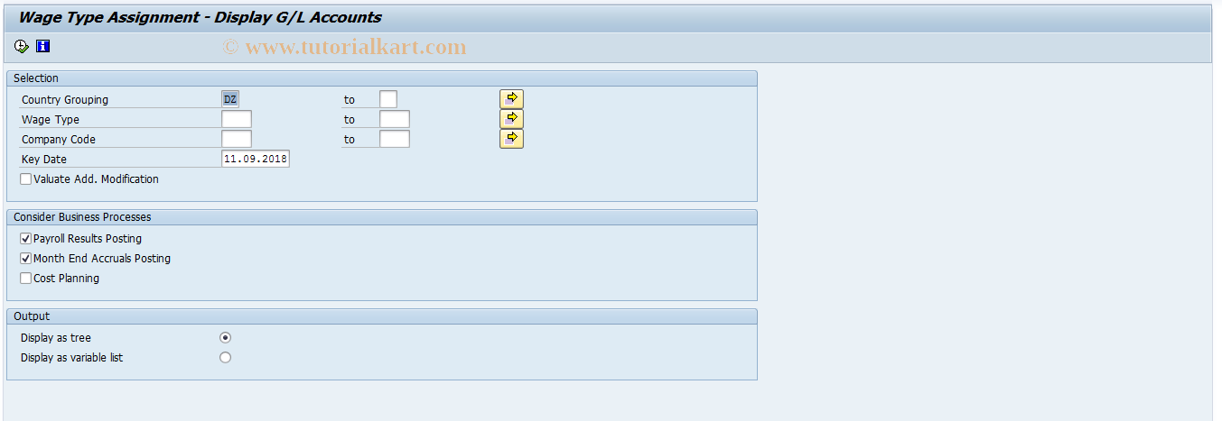 SAP TCode S_AHR_61015765 - Posting to Accounting: Wage Type