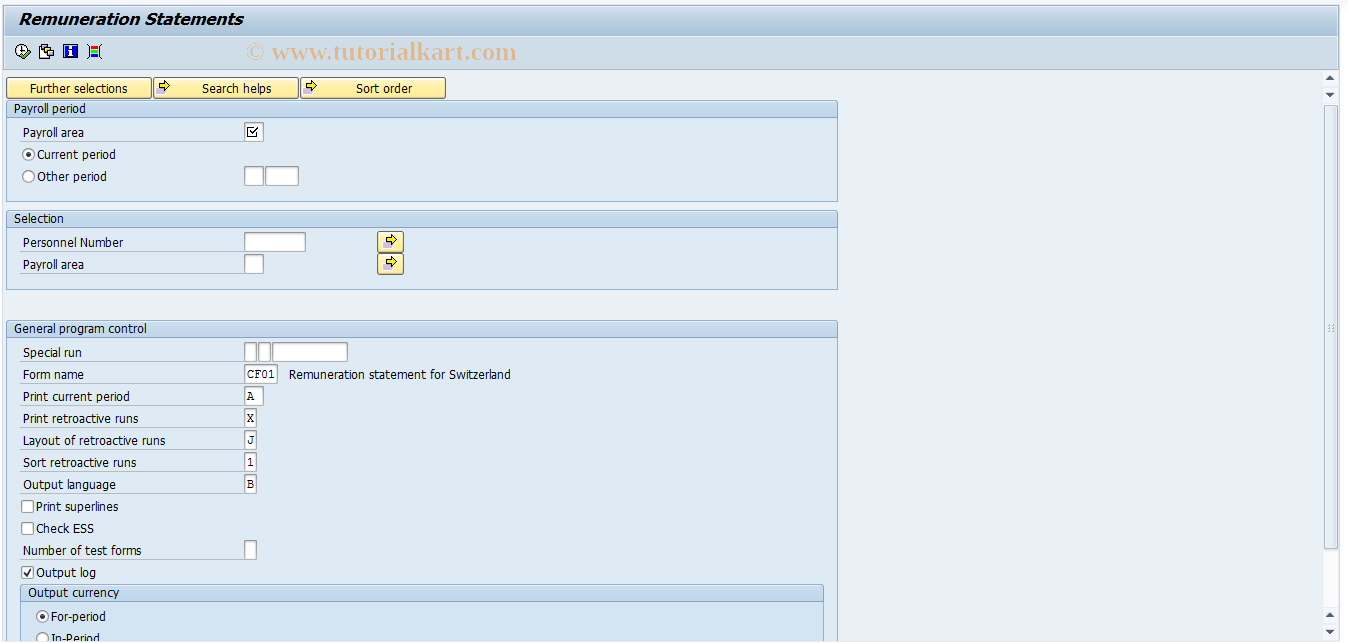 SAP TCode S_AHR_61015768 - Remuneration Statements