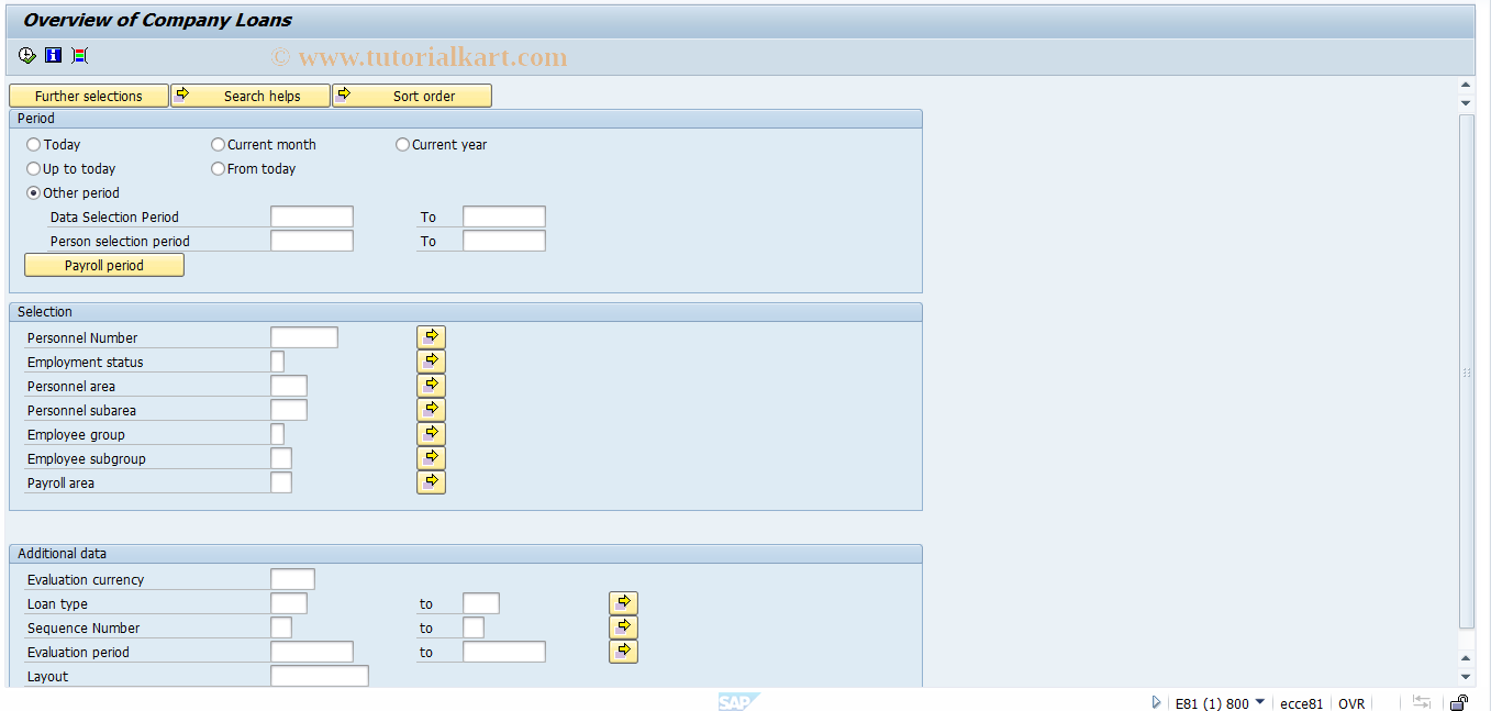 SAP TCode S_AHR_61015777 - Overview of Company Loans