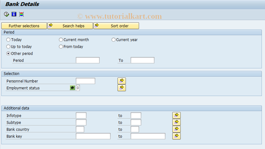 SAP TCode S_AHR_61015789 - Bank Details