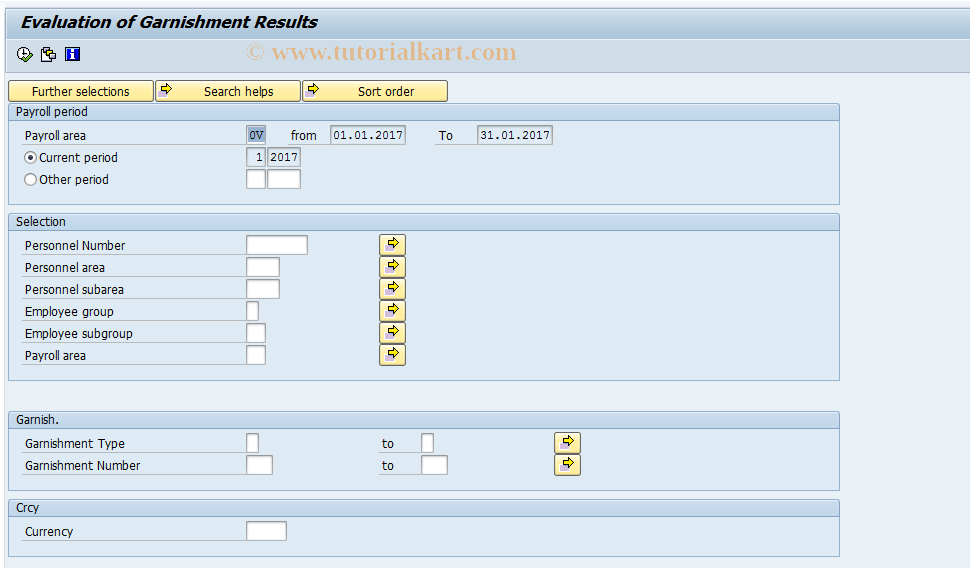 SAP TCode S_AHR_61015790 - Evaluation of Garnishment Results