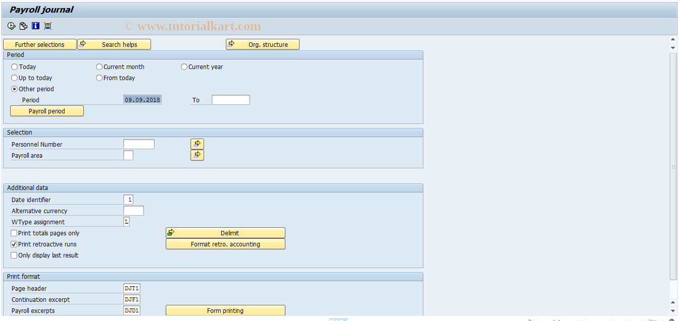 SAP TCode S_AHR_61015793 - Payroll journal